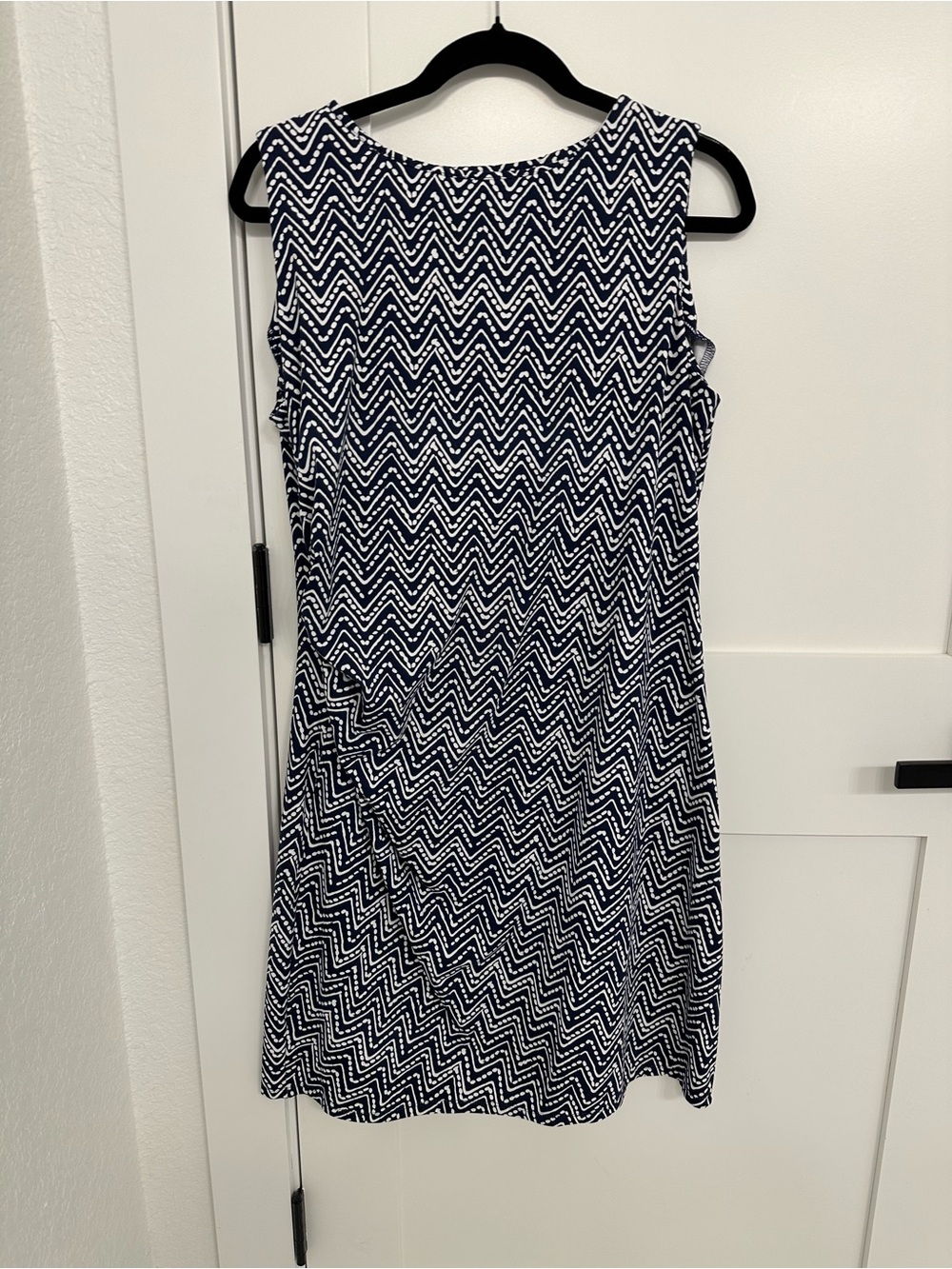 J. McLaughlin Navy and White Chevron Sleeveless Dress
